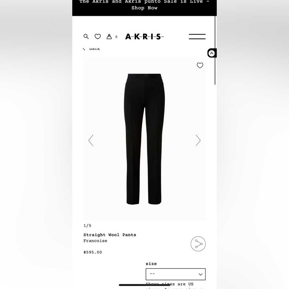 Akris Black Straight Leg Pants